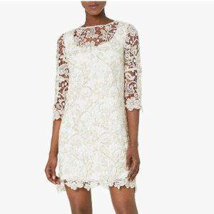 Marina Women's Short Bell Sleeve Lace Dress - Size 16